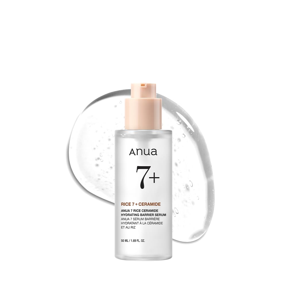 Anua Rice Ceramide 7 Hydrating Barrier Serum, 1.69 fl oz | Moisturizing Face Serum, Non-comedogenic, Hyaluronic Acid, Niacinamide, Lightweight, Fragrance Free, Sensitive Dry Skin