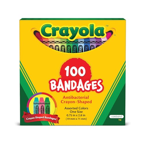 Buy now Crayola Shaped Kids Bandages, 100 CT | Great for Birthdays, Party Supplies, Stickers, Stocking Stuffer or White Elephant Gift | Adhesive Bandages for Minor Cuts, Scrapes, & Burns at indiglob india