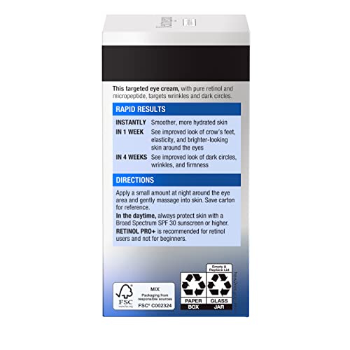 Buy now Neutrogena Rapid Wrinkle Repair Retinol Pro+ Anti-Wrinkle Eye Cream, Targeted Eye Cream for Wrinkles & Dark Circles, Formulated without Fragrance, Dyes, Phthalates, and Parabens, 0.5 oz at indiglob india