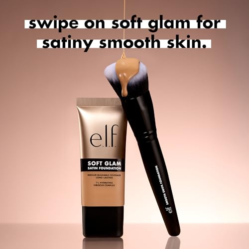 Buy now e.l.f. Smooth Swipe Foundation Brush, Face Makeup Brush For A Natural-Looking Finish, For Liquid & Cream Formulas, Vegan & Cruelty-Free at indiglob india