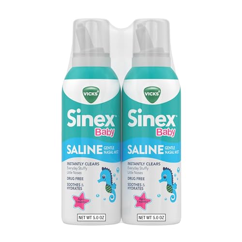 Buy now VICKS Sinex Baby Saline Nasal Spray, Drug Free Gentle Nasal Mist, Instantly Clears Everyday Stuffy Little Noses, Soothes & Hydrates, Safe For Daily Use, Gentle For All Ages, 5 OZ x 2 at indiglob india