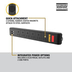 Buy now DEWALT Magnetic Power Strip with 6 Power Outlets, DEWALT Workshop Storage System Compatible (DWST82693) at indiglob india