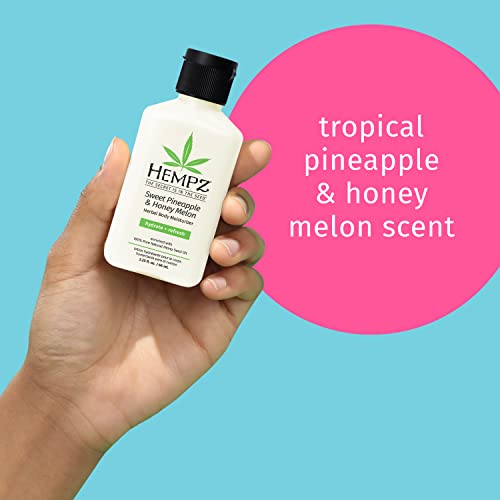 Buy now Hempz Sweet Pineapple & Honey Melon Moisturizing Skin Lotion, Hemp Seed Herbal Body Moisturizer with Jojoba, Natural Extracts, Vitamins A and E, 2.25 oz at indiglob india