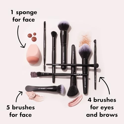 Buy now e.l.f. Ten Out Of Ten Brush Set, 10 Piece Brush Kit, Brushes For Face Makeup, Eyes, Brows & More, Made With Synthetic Bristles, Vegan & Cruelty-Free at indiglob india
