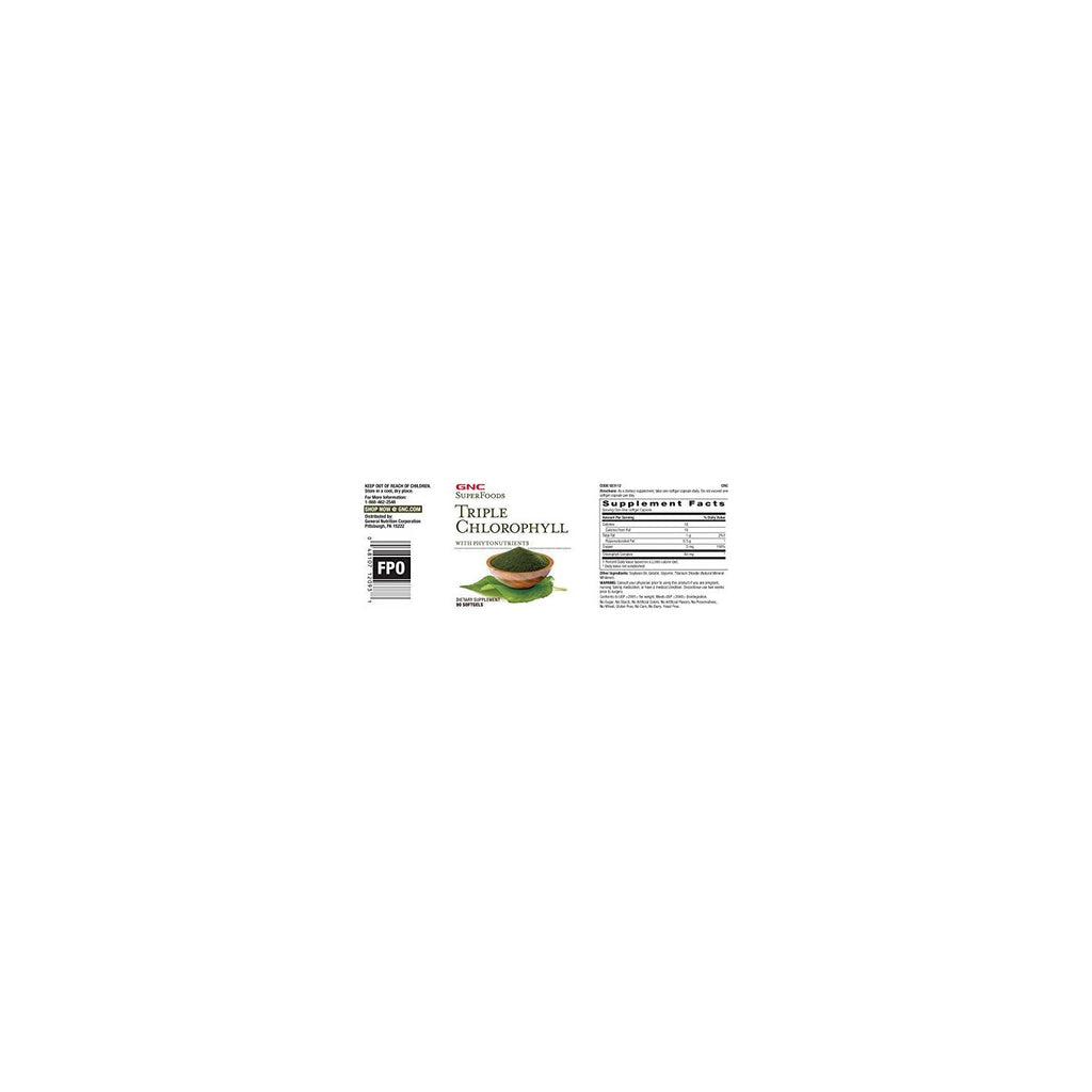 Buy now GNC Superfoods Triple Chlorophyll, 90 Softgels at indiglob india