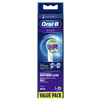 Buy now Oral-B 3D White Electric Toothbrush Head with CleanMaximiser Technology, Angled Bristles for Deeper Plaque Removal, Pack of 4, White at indiglob india