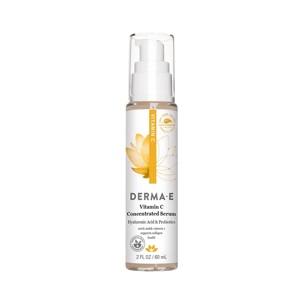 Buy now DERMA E Vitamin C Concentrated Serum, 2 Oz, with Hyaluronic Acid, Vitamin E & Aloe, All Natural, Antioxidant-Rich Concentrated Formula, Hydrating & Brightening Vitamin C Face Serum at indiglob india