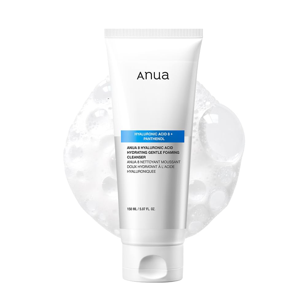 ANUA Hydrating Gentle Foaming Cleanser, 5.07 fl.oz | Daily Face Wash, Hyaluronic Acid, Zinc, Panthenol, for Dry & Sensitive Skin, Sebum Balance Facial Cleanser, Korean Skincare