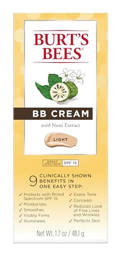 Buy now Burt's Bees BB Cream With SPF 15, Broad-Spectrum Sunscreen Tinted Lotion for All Skin Types, 98.9 Percent Natural Origin Skin Care, Light, 1.7 oz. Tube at indiglob india