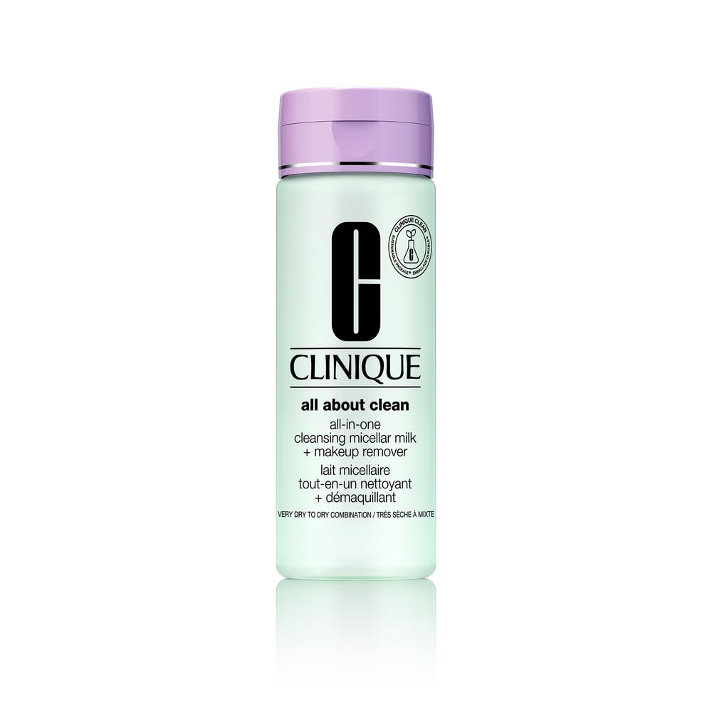 Buy now Clinique 3-Step All About Clean All-in-One Cleansing Micellar Milk + Makeup Remover With Glycerin + Vitamin E, 6.7 Fl Oz at indiglob india