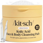 Buy now Kitsch Kojic Acid Cleansing Pads with Turmeric & Cica to Smooth, Refresh & Even Tone Skin Care â€“ Exfoliating & Brightening Pre-Soaked Cotton Pads for Face and Body â€“ 50 count at indiglob india