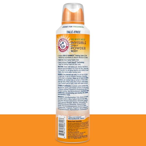 Buy now Arm & Hammer Invisible Body Powder Spray, Clear Talc-Free Body Odor & Sweat Control For Men & Women, Spray Body Powder For Women And Men, Arm And Hammer Body Spray Powder, 7 Oz (3 Pack) at indiglob india