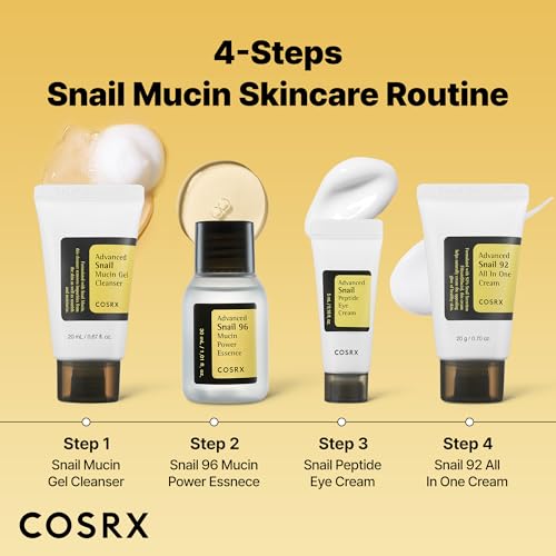 Buy now COSRX All About Snail Mucin Korean Skin Care Set, Mini Travel Essentials, Travel Size Gift Set with Snail Mucin Face Wash, Serum, Moisturizer & Eye Cream, Rejuvenating Kit at indiglob india