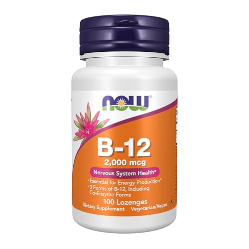 Buy now NOW Foods Supplements, B-12 2,000 mcg, Energy Production*, Nervous System Health*, 100 Lozenges at indiglob india