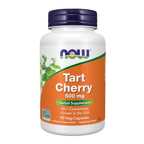 Buy now NOW Foods Supplements, Tart Cherry (Prunus cerasus) 500 mg, 50:1 Concentrate, Herbal Supplement, 90 Veg Capsules at indiglob india