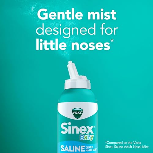 Buy now VICKS Sinex Baby Saline Nasal Spray, Drug Free Gentle Nasal Mist, Instantly Clears Everyday Stuffy Little Noses, Soothes & Hydrates, Safe For Daily Use, Gentle For All Ages, 5 OZ x 2 at indiglob india