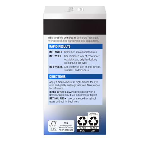 Buy now Neutrogena Rapid Wrinkle Repair Retinol Pro+ Anti-Wrinkle Eye Cream, Targeted Eye Cream for Wrinkles & Dark Circles, Formulated without Fragrance, Dyes, Phthalates, and Parabens, 0.5 oz at indiglob india