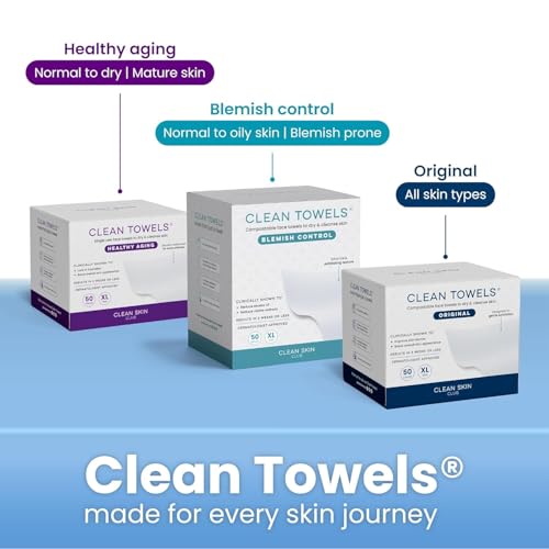 Buy now Clean Skin Club Clean TowelsÂ®, 100% USDA Biobased Face Towel, Disposable Face Towelette, Eczema Association Accepted, Makeup Remover Dry Wipes, Ultra Soft, 1 Pack, 25 Ct at indiglob india