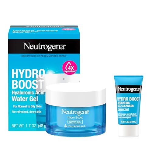 Buy now Neutrogena Hydro Boost Water Gel, Hyaluronic Acid Facial Moisturizer for Normal to Oily Skin, Hydrating Face Moisturizer, 1.7 fl. oz + Trial Size Hydro Boost Facial Cleanser, 0.5 fl. oz at indiglob india