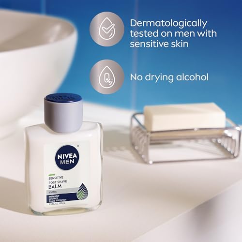 Buy now NIVEA MEN Sensitive Post Shave Balm, with VitaminPro Complex, Alcohol Free After Shave Balm for Men, 3.3 Fl Oz Bottle at indiglob india