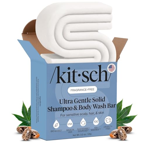 Buy now Kitsch 2-in-1 Shampoo Bar and Body Wash - Ultra Sensitive, Vegan & Natural, 5-Ingredient Formula Bar Soap for Hair & Body - Scent-Free, Paraben-Free - For Sensitive Scalp & Skin - 3.2 oz at indiglob india