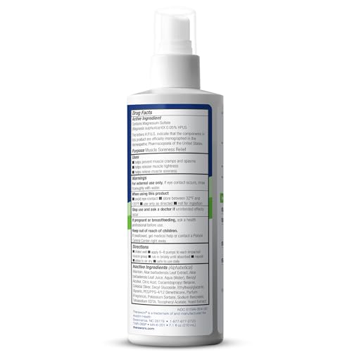 Buy now Theraworx Relief for Muscle Cramps Spray Fast-Acting Muscle Spasm, Leg Soreness with Magnesium Sulfate - 7.1 oz - 1 Count at indiglob india