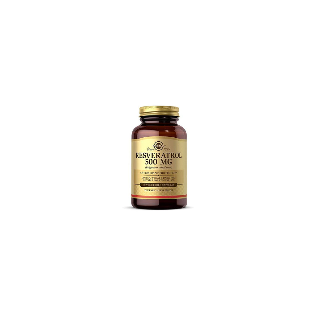 Buy now Solgar Resveratrol 500 mg, 30 Vegetable Capsules - Antioxidant Protection - Gluten Free, Dairy Free - 30 Servings at indiglob india