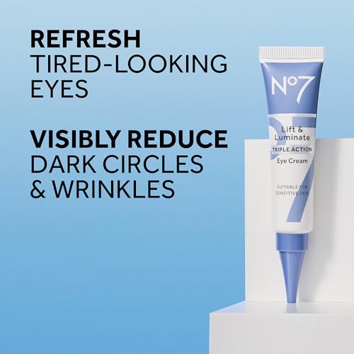 Buy now No7 Lift & Luminate Triple Action Under Eye Cream - Dark Circles Under Eye Treatment with Vitamin C & Collagen Peptide Technology - Helps Reduce Puffiness, Bags & the Appearance of Wrinkles (0.5 Oz) at indiglob india