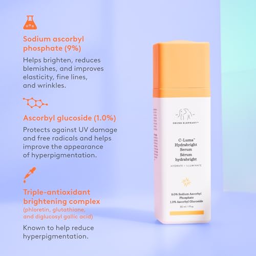 Buy now Drunk Elephant C-Luma Hydrabright Serum - 30 ml/1 fl oz - 10% Hydrating Vitamin C - Clean Clinical Skincare - Cruelty-Free - Dermatologist-Tested - Free of Essential Oils, Silicones, and Fragrance at indiglob india