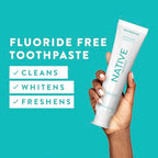 Buy now Native Fluoride Free Toothpaste, Whitening - for Adult, Kids 2+ Oral Care - Wild Mint & Peppermint Oil Flavor, 4.1oz (Pack of 3) at indiglob india