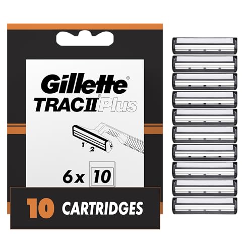 Buy now Gillette TRAC II Plus Mens Razor Blade Refills, 10 Count, Delivers a Clean, Close Shave at indiglob india
