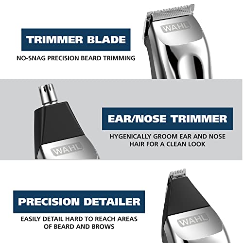 Buy now Wahl USA Rechargeable Lithium Ion All in One Beard Trimmer for Men with Detail and Ear & Nose Hair Trimmer Attachment Æ’?? Model 9854-600B at indiglob india