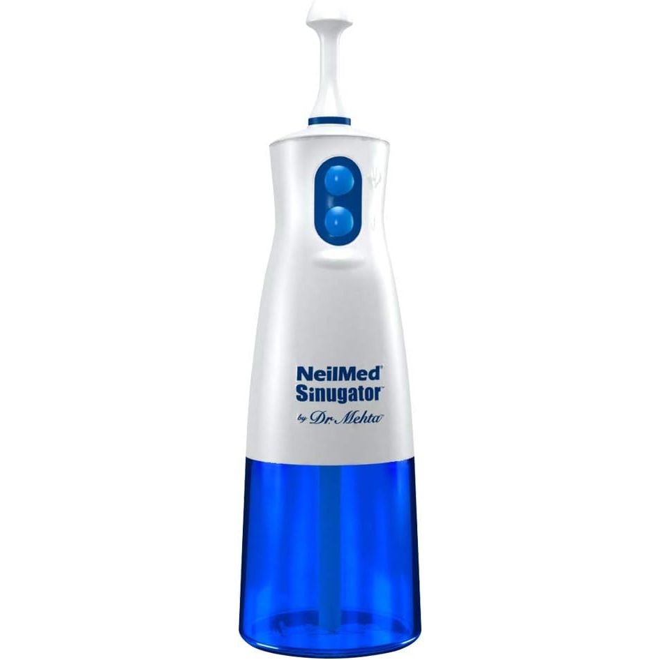 Buy now NeilMed Sinugator Cordless Pulsating Nasal Wash Kit with One Irrigator, 30 Premixed Packets and 3 AA Batteries(Pack of 1) at indiglob india