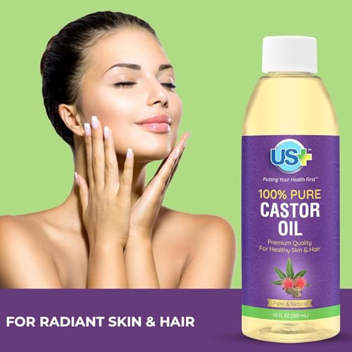 Buy now US+ 10oz 100% Pure Castor Oil - Cold-pressed, Unrefined, Hexane-free - USP Grade - Premium Quality for Healthy Skin & Hair at indiglob india