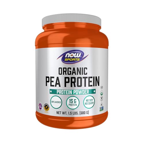 Buy now NOW Foods Sports Nutrition, Certified Organic Pea Protein 15 Grams, Unflavored Powder, 1.5-Pound at indiglob india