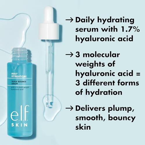 Buy now e.l.f. SKIN Holy Hydration! Triple Bounce Serum, 1.7% Hyaluronic Acid Serum For Plump, Bouncy Skin, Moisturizing & Hydrating, Vegan & Cruelty-Free at indiglob india