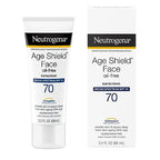 Buy now Neutrogena Age Shield Face Oil-Free Sunscreen Lotion with Broad Spectrum SPF 70, Non-Comedogenic Moisturizing Sunscreen to Help Prevent Signs of Aging, PABA-Free, 3 fl. oz (Pack of 3) at indiglob india