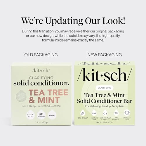 Buy now Kitsch Clarifying Tea Tree & Mint Conditioner Bar - Hair Conditioner for Scalp & Oil Control - Vegan Conditioner for Women and Men, Color-Safe, Sustainable Hair Care - Made in USA, 2.7 oz at indiglob india