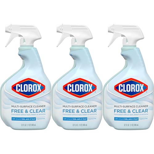 Buy now Clorox Free & Clear Multi Surface Cleaner, Spray Bottle, Fragrance Free, 32 Fluid Ounces, Pack of 3 at indiglob india