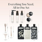 Buy now Kitsch 11 PCS Travel Bottles for Toiletries â€“ Travel Essentials Kit for Shampoo, Conditioner, Lotion & More - TSA Approved Travel Bottles, Leak-Proof Refillable Travel Size Containers - Black & Ivory at indiglob india