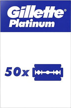 Buy now Gillette Double Edge Platinum Safety Razor Blades for Men, Pack of 50 Stainless Steel Refill Blades at indiglob india
