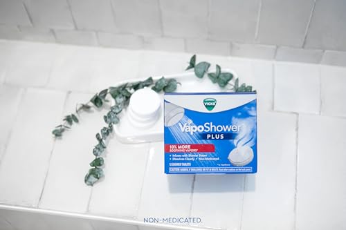 Buy now Vicks, VapoShower Plus, Shower Steamers, Eucalyptus Shower Steamer & Menthol Scent, Clean Dissolving Vapor Shower Tablets, Aromatherapy Shower Steamer & Shower Bombs, 12 count at indiglob india