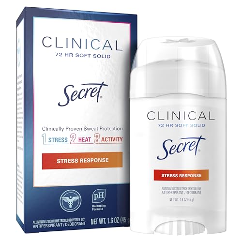 Buy now Secret Antiperspirant Clinical Strength Deodorant for Women, Soft Solid, Stress Response, 1.6 Oz, (Pack of 3) at indiglob india