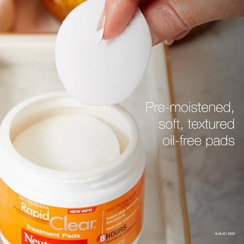 Buy now Neutrogena Rapid Clear Maximum Strength Acne Face Pads with 2% Salicylic Acid Acne Medication to Help Fight Breakouts, Oil-Free Facial Cleansing Pads for Acne-Prone Skin, 3 Pack at indiglob india