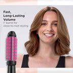 Buy now REVLON Silicone Bristle Heated Hair Styling Brush | Fast, Long Lasting Volume for Easy Styling | 1" Barrel for Full Body and Smooth Styles (Black/Pink) at indiglob india
