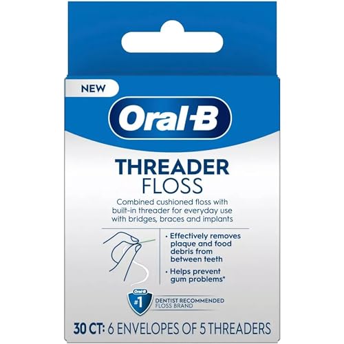 Buy now Oral-B Threader Floss, 30-Count: 6 envelopes of 5 threaders (Value Pack of 3) at indiglob india