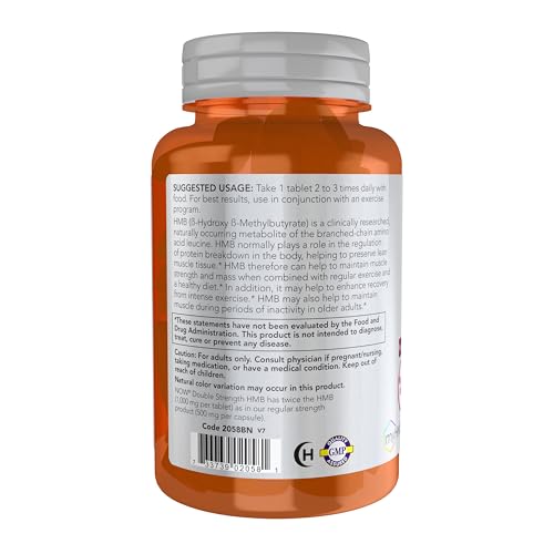 Buy now NOW Foods Sports Nutrition, HMB (?-Hydroxy ?-Methylbutyrate), Double Strength 1,000 mg, 90 Tablets at indiglob india