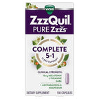 Buy now ZzzQuil Pure Zzzs Complete Sleep, Melatonin 10mg, L-Theanine, GABA, with Ashwagandha, and Magnesium, Melatonin Sleep Aid, 100 Count at indiglob india