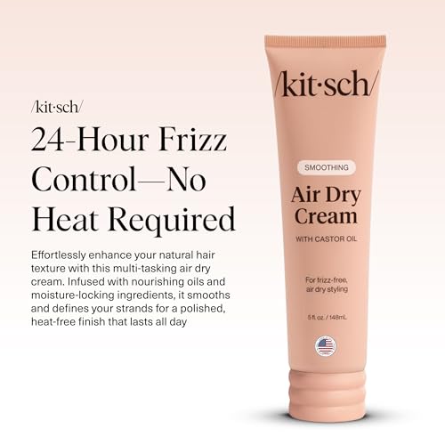 Buy now Kitsch Smoothing Air Dry Cream for Hair â€“ Frizz Control Hair Care Product with Castor Oil & Coconut Oil â€“ Weightless Styling Cream - Enhances Natural Texture Appearance | Ideal Gifts for Women â€“ 5 oz at indiglob india