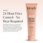 Buy now Kitsch Smoothing Air Dry Cream for Hair â€“ Frizz Control Hair Care Product with Castor Oil & Coconut Oil â€“ Weightless Styling Cream - Enhances Natural Texture Appearance | Ideal Gifts for Women â€“ 5 oz at indiglob india